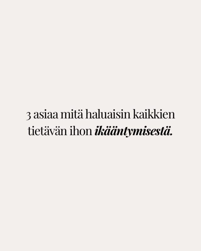 Ihon ikääntyminen on luonnollinen osa elämää – mutta siihen voi vaikuttaa. 🤍Kokosimme 3 asiaa, jotka jokaisen olisi hyvä tietää ihon ikääntymisestä.Haluatko löytää juuri sinun ihollesi sopivan tavan hoitaa ja ennaltaehkäistä ikääntymisen merkkejä? Tervetuloa Firmiin 🫶