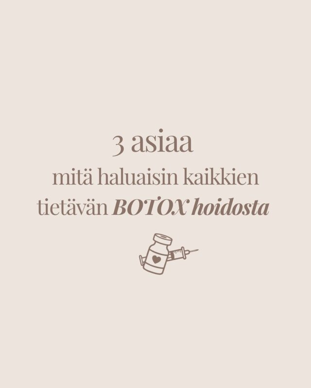 Swaippaa 3 asiaa, jotka on hyvä tietää Botox-hoidosta 👇Botox ei ole vain juonteiden silottamista – oikein toteutettuna se on hienovarainen ja ennaltaehkäisevä hoito, jonka tavoitteena on säilyttää kasvojen luonnollinen ilme.Hyvä lopputulos ei kiinnitä huomiota, mutta näkyy raikkaampana ja levänneempänä ilmeenä. Hoito suunnitellaan aina yksilöllisesti, sillä kasvojen anatomia ja lihastoiminta vaihtelevat.💬 Tarvittaessa lopputulosta voidaan hienosäätää kontrollikäynnillä, joka on osa laadukasta hoitoprosessia.📍 Tavoitteena on luonnollinen ja tasapainoinen lopputulos.#firmmedicalspa #esteettinenlääketiede #esteettisethoidot #botoxhoidothelsinki #botuliinihoidot #esteettinenhoitolavantaa #esteettinensairaanhoitaja #luonnollisetlopputulokset #omaitsensä
