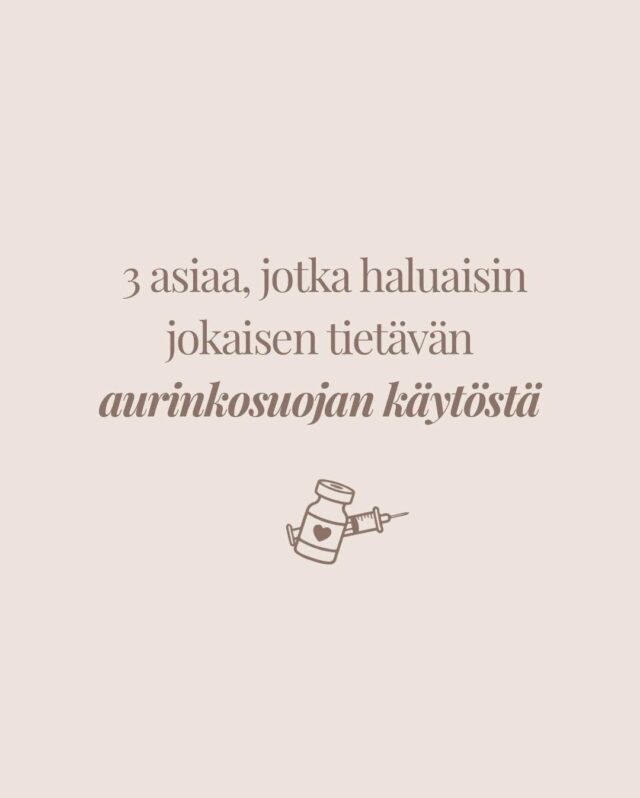 Aurinkosuoja on yksi tärkeimmistä – mutta silti aliarvostetuimmista – ihonhoitotuotteista. 🌿
Pienillä muutoksilla rutiineissa voit suojata ihoasi ennenaikaiselta ikääntymiseltä, pigmenttimuutoksilta ja muilta UV-vaurioilta.Tallennathan tämän muistutukseksi ☀️#firmmedicalspa  #aurinkosuoja #spf #ihonhoito #glassskin