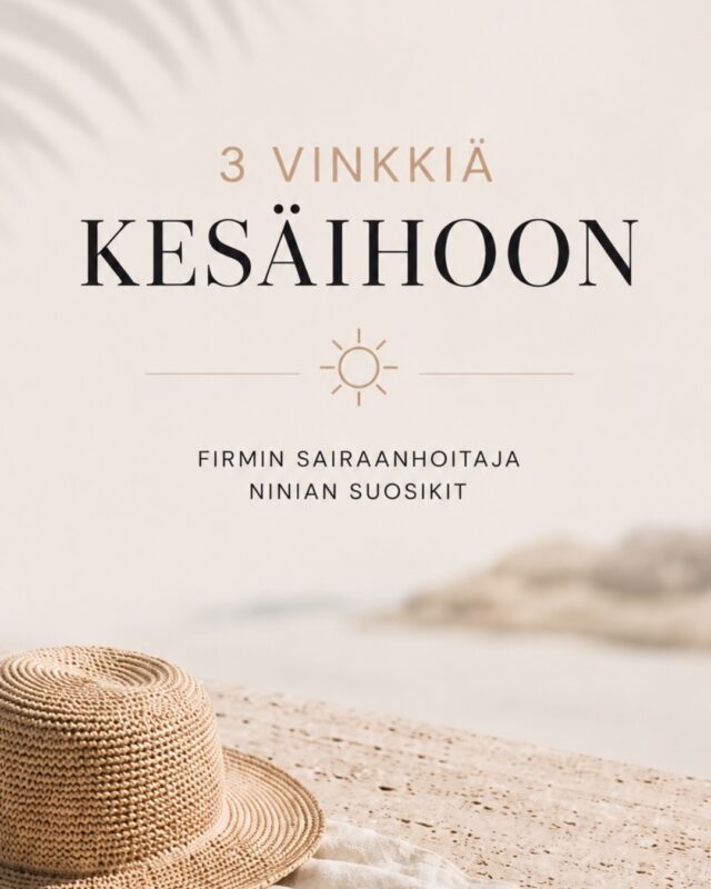 ☀️ 3 vinkkiä kesäihoonKesä tuo mukanaan aurinkoa, lämpöä ja paljon ihania hetkiä ulkona – mutta samalla iho tarvitsee hieman tavallista enemmän huolenpitoa.Pidä ihosi hyvinvoivana läpi kesän näillä kolmella perusasiolla:✨ Suojaa iho päivittäin aurinkosuojalla
💧 Muista kosteutus myös aurinkopäivien jälkeen
🌿 Puhdista iho hellävaraisesti päivän päätteeksiPienillä teoilla voit tukea ihon hyvinvointia ja hehkua koko kesän ajan.Mikä näistä on sinulle tärkein osa ihonhoitorutiinia? 💛#kesäiho #ihonhoito #aurinkosuoja #kosteutus #firmmedicalspa